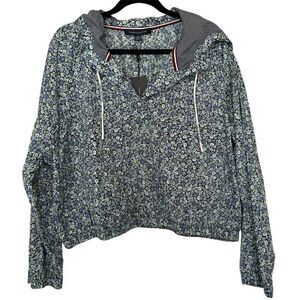 Tommy Hilfiger Floral Printed Cotton Hoodie - Size XXL